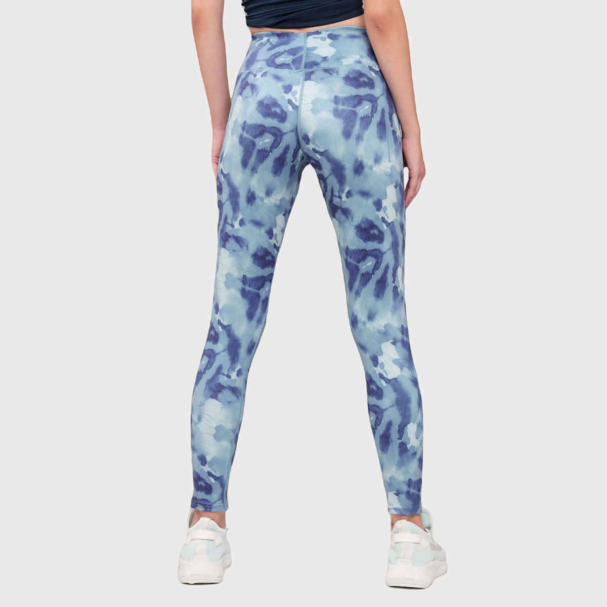 Technosport Women Printed Slim Fit Sports Tights With Elasto Plus | Alluring Azure - Xl