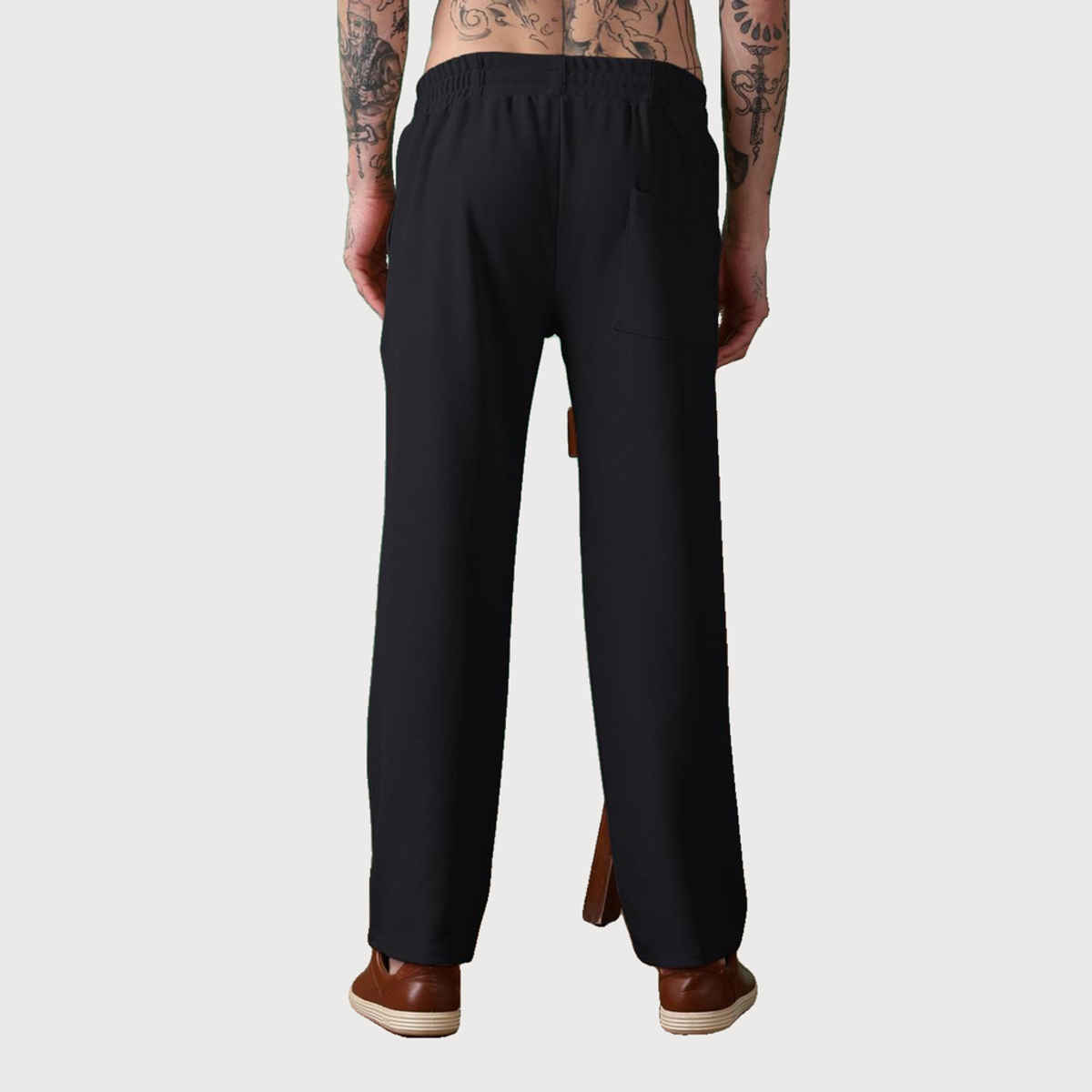 GCYX Men's Track Pant | 60% Cotton 40% Polyester Comfortable Wear | Black - L
