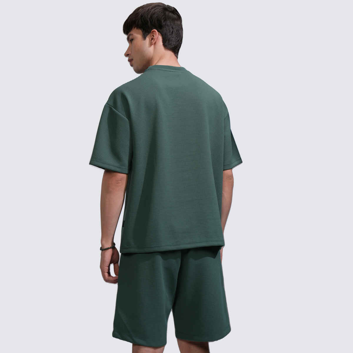 Highlander Men's Co-ord Set Textured Oversized Drop Shoulder | Teal - XL