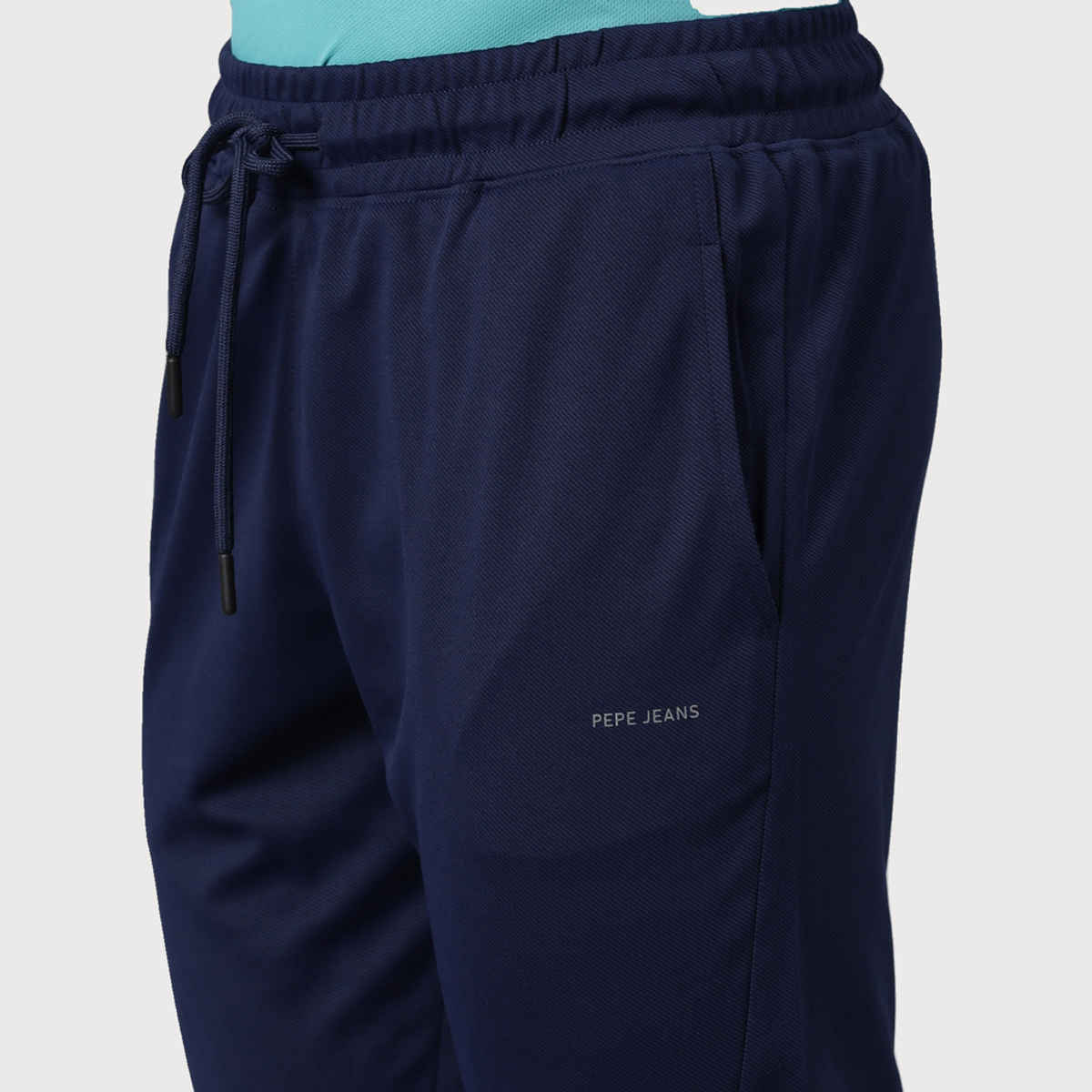 Pepe Jeans Mens Navy Slim Fit Track pant - Pack of 1 (L) Comfort Fit, Soft Fabric, Breathable