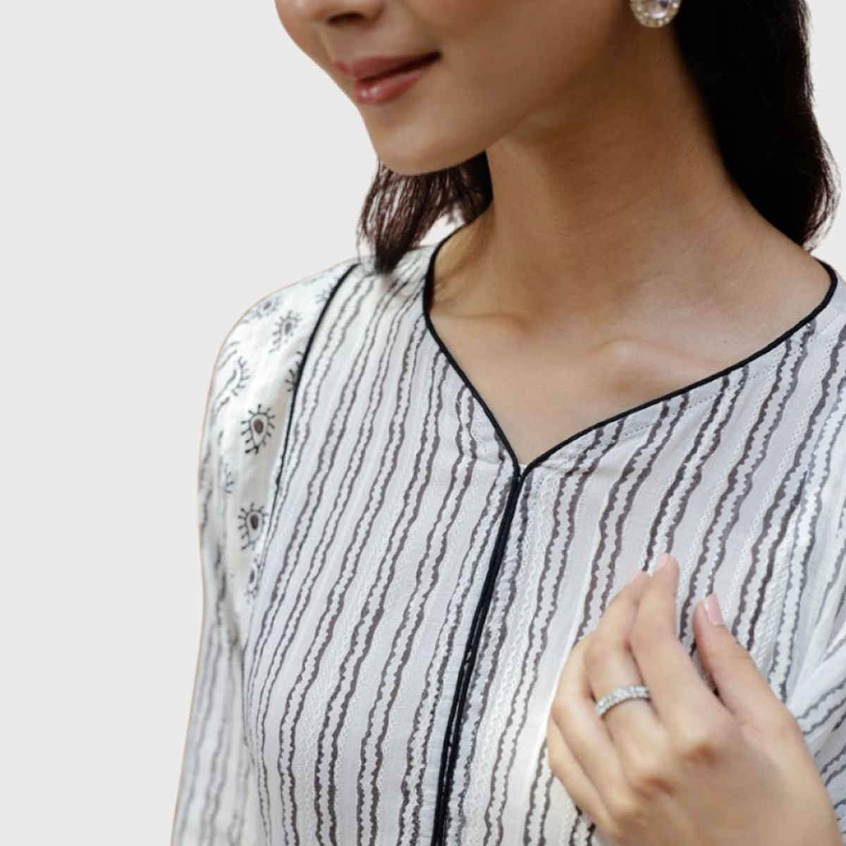 Rangdeep Ethnic Motifs Printed Cotton Straight Kurta, Trousers & Dupatta | Women | White | XL