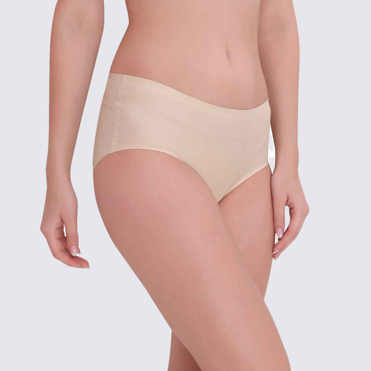 Plumbury Women s Seamless Hipster Panty | Pack Of 2 | Black-Beige - XL