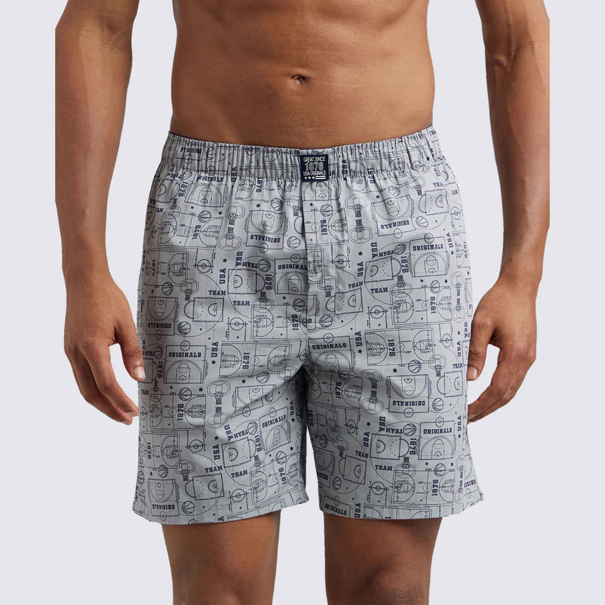 Jockey US57 Men's Super Combed Cotton Woven Printed Underwear Boxer|Side Pocket|PO2 | Multi Colour-S
