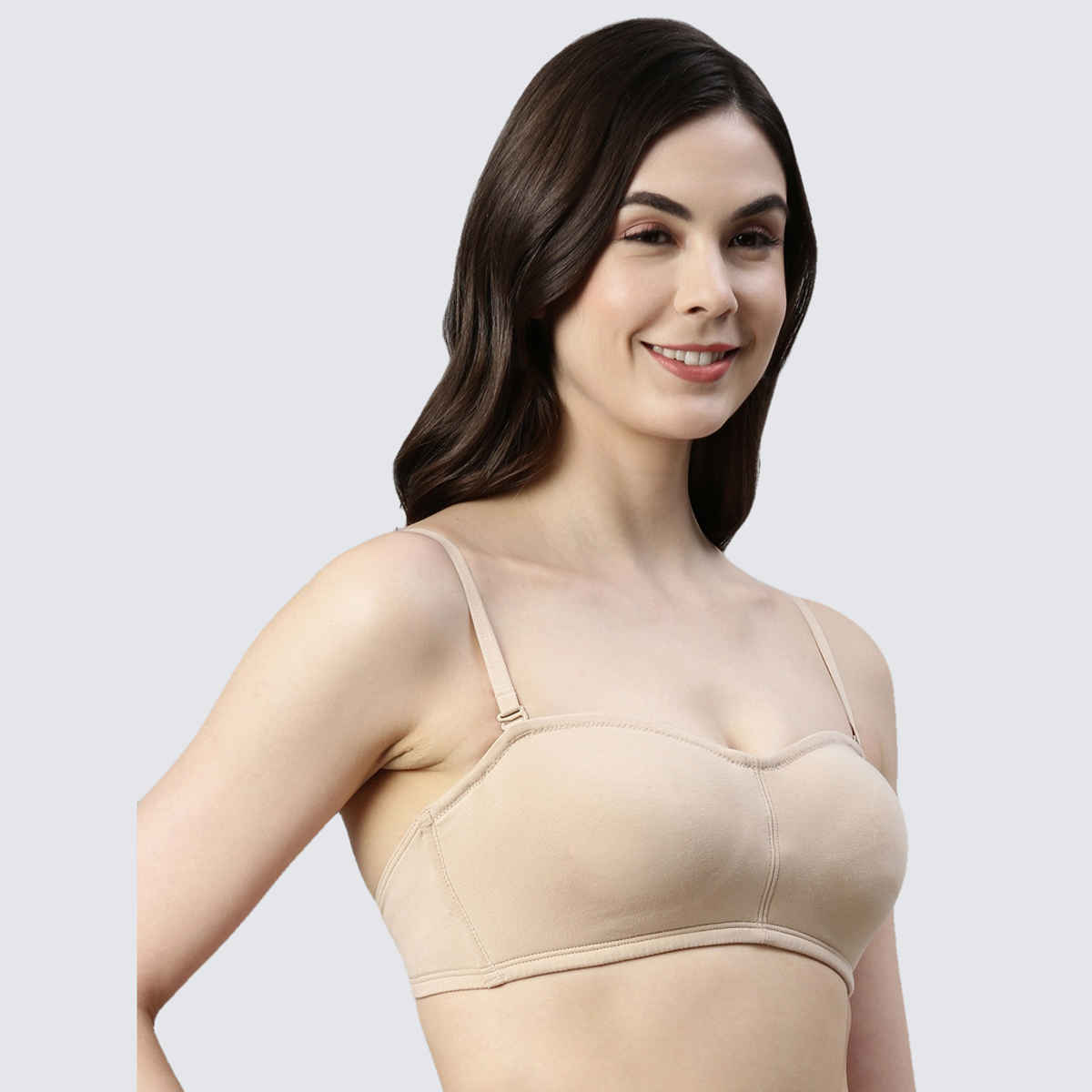 Enamor Women's A019 Perfect Shaping Cotton Strapless Bra | Non Padded | Wirefree | Skin - 34C