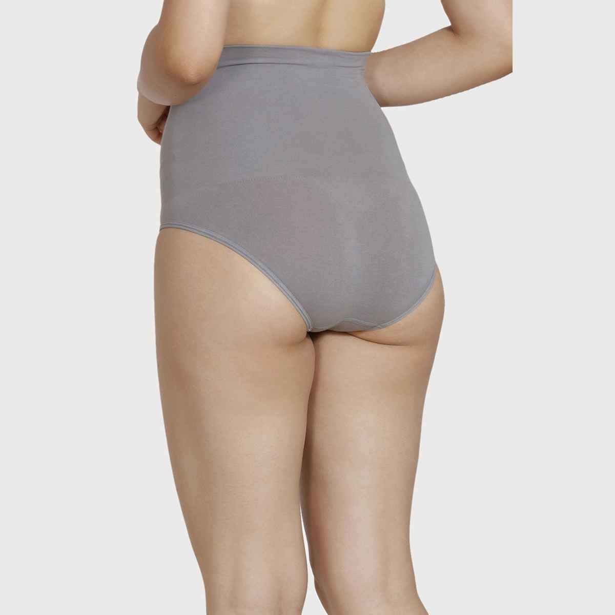 Zivame Women's Tummy Control Midwaist Hipster Panty | Grey - L