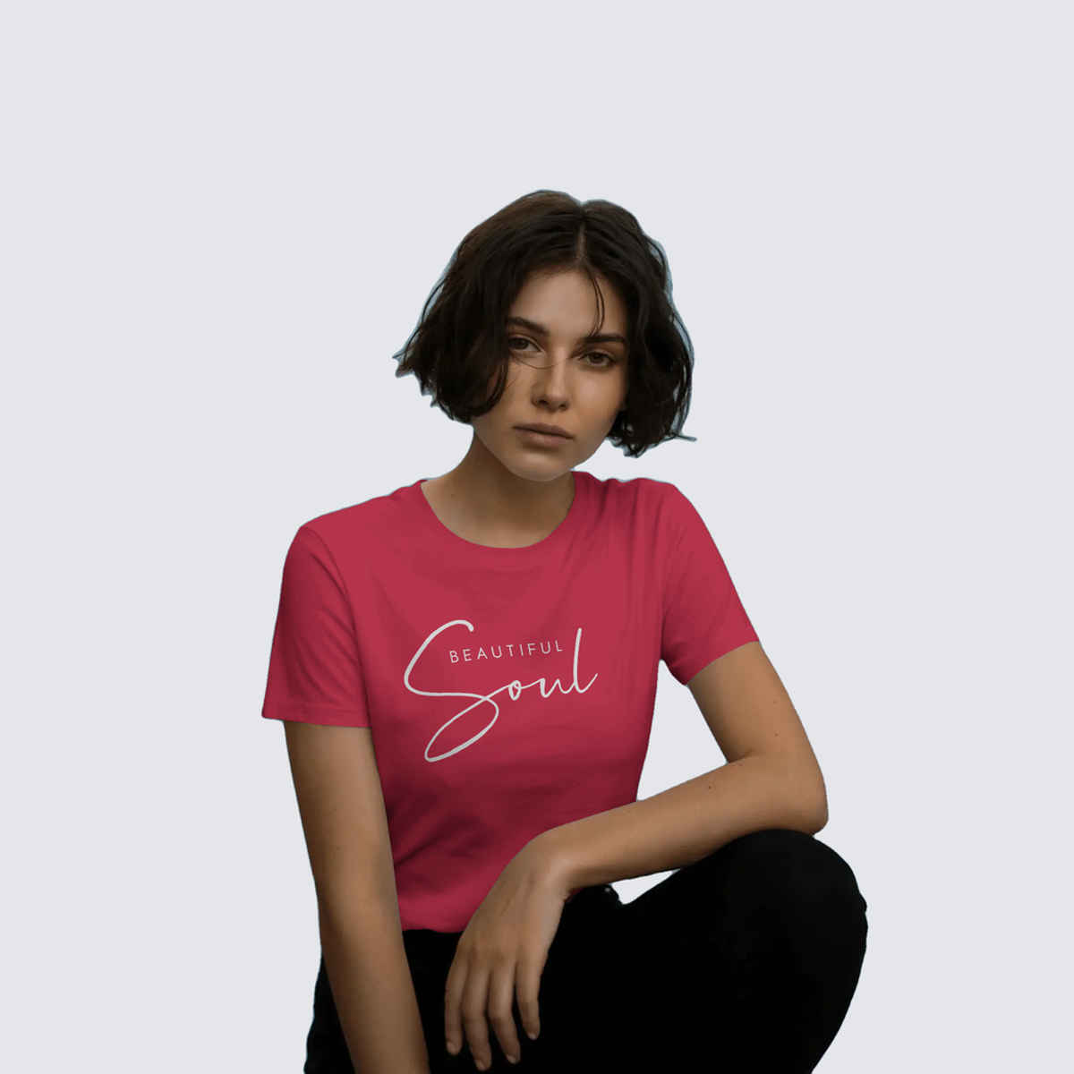 Outlaws Women's Cotton Rich Printed Half Sleeve Round Neck T - Shirt | Raspberry - L