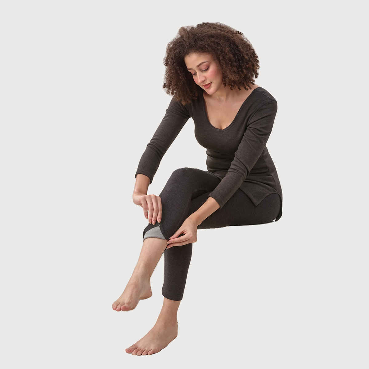 Lux Inferno Premium Thermal Top And Bottom Set For Women| Black | 85 | M