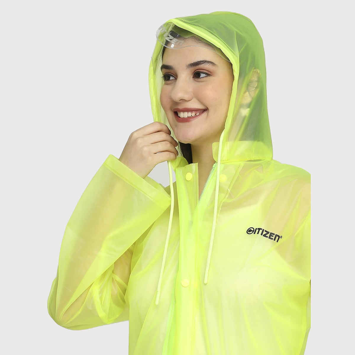 Citizen Free Size Ladies PVC Printed Long Coat