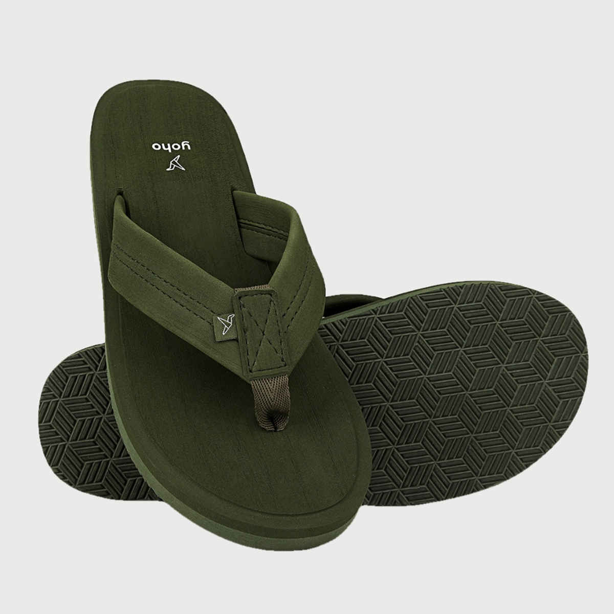Yoho Men Slippers Bubbles | Olive Green | UK 10