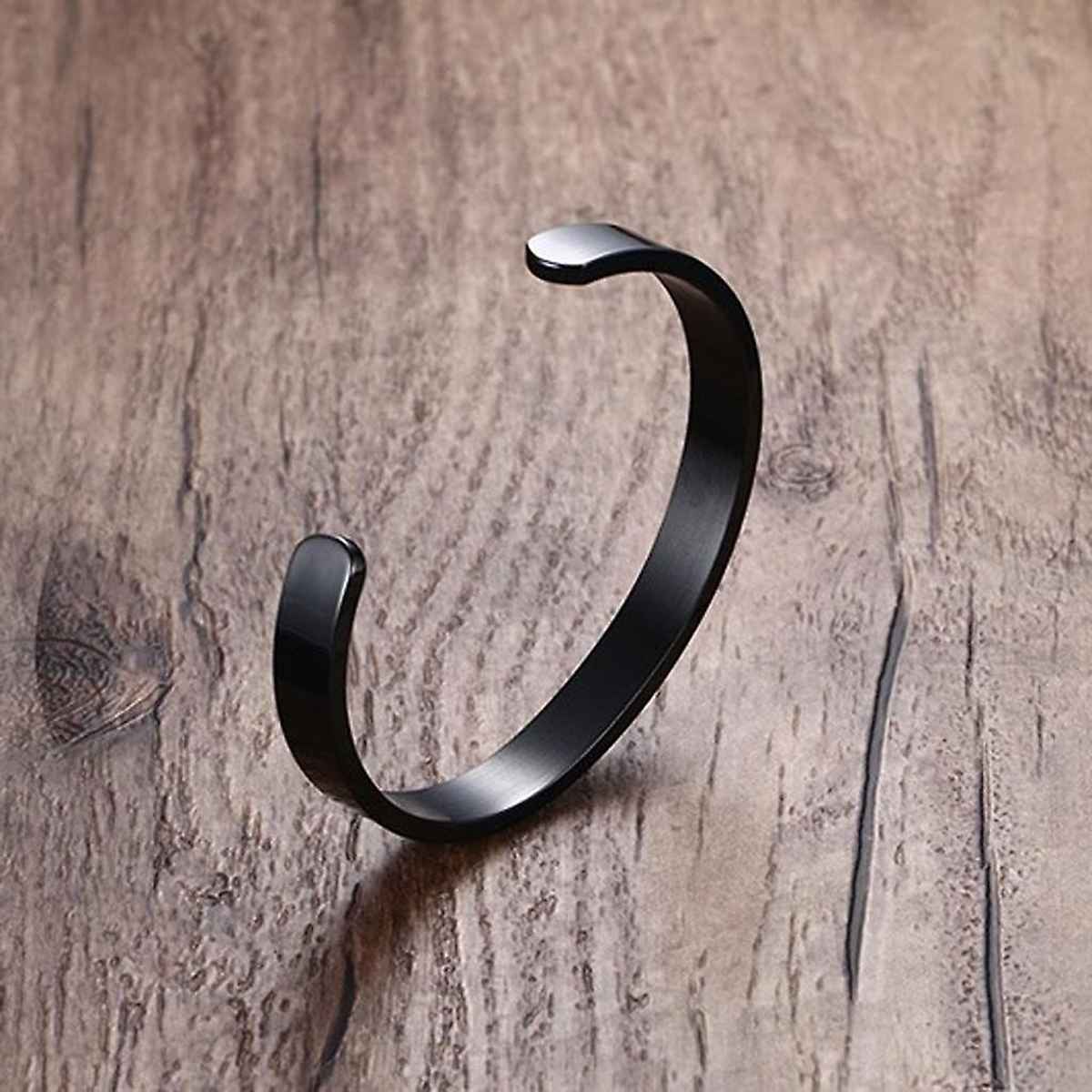 Men's Cuff 8Mm Bracelet Black
