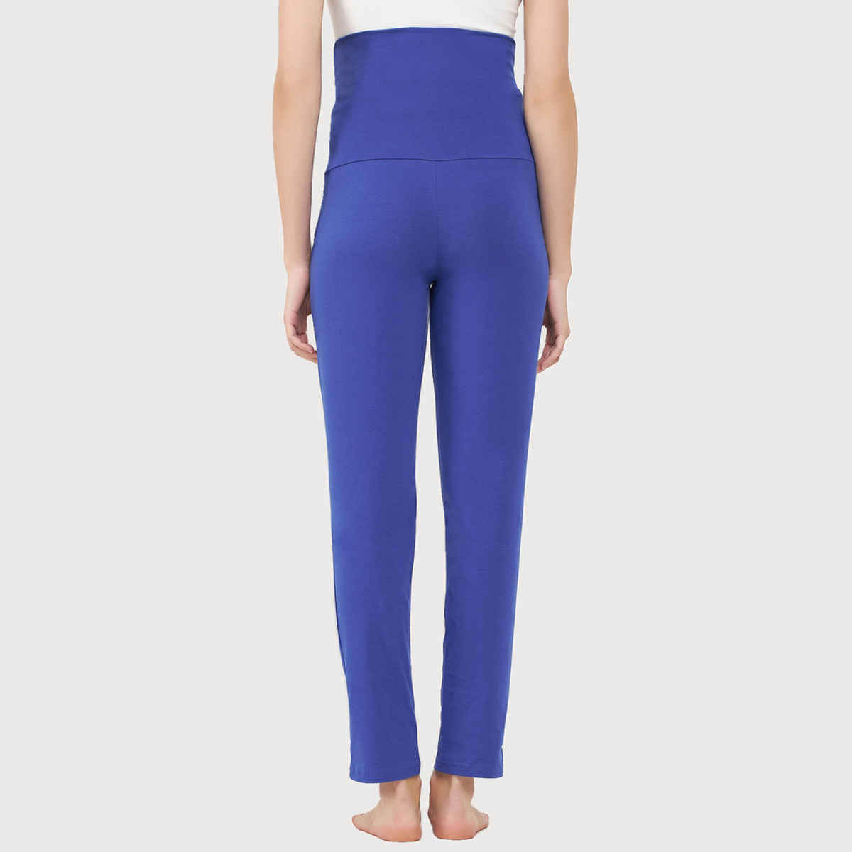 Clovia Chic Basic Maternity Leggings - Cotton(Blue - L)