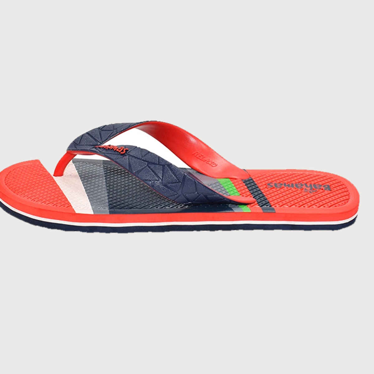 Bahamas Slippers BHG-102 Navy Blue Red For Men | 9 UK