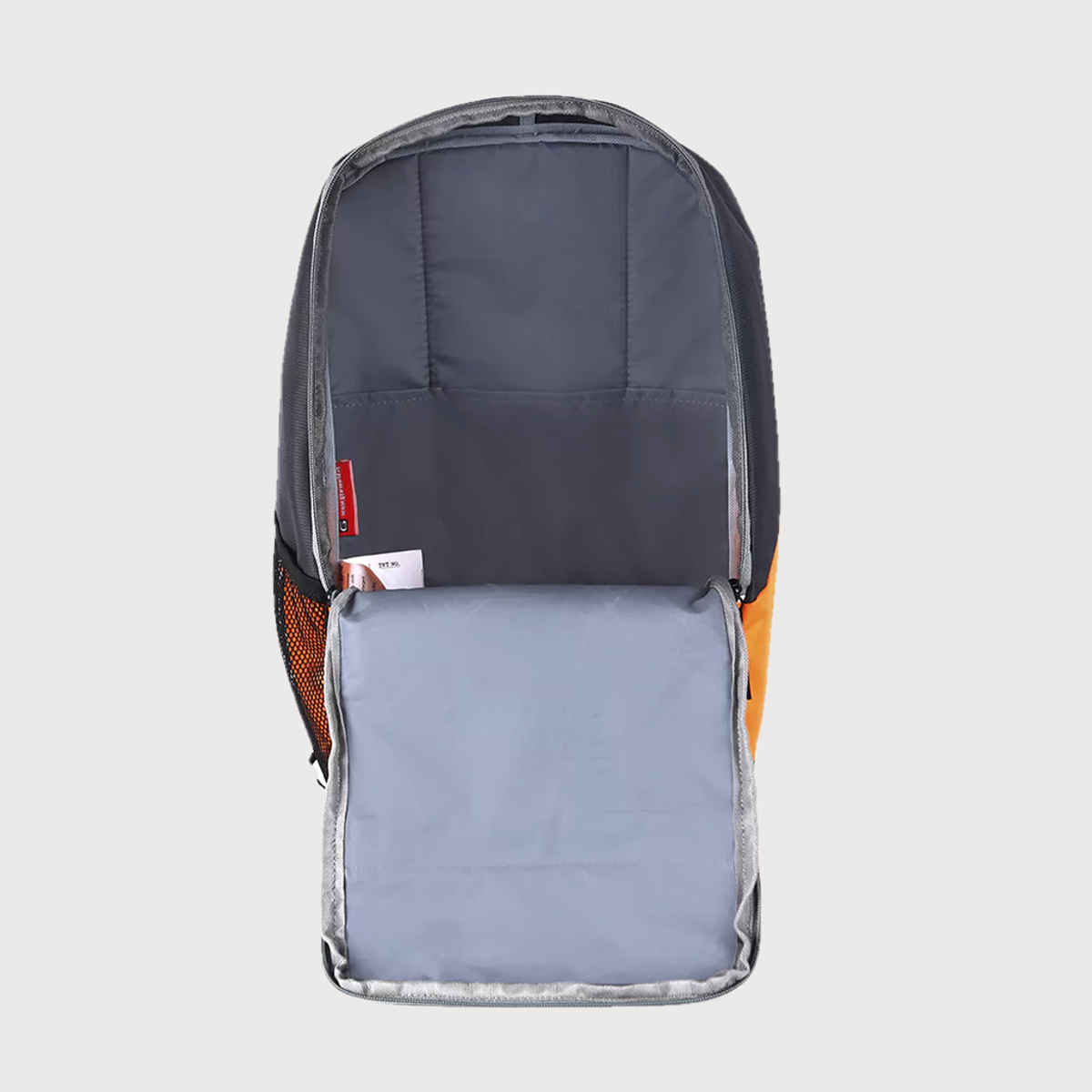 Gear Unisex Colorblocked Polyester 17 L Top Handle Backpack | Grey and Orange - XL