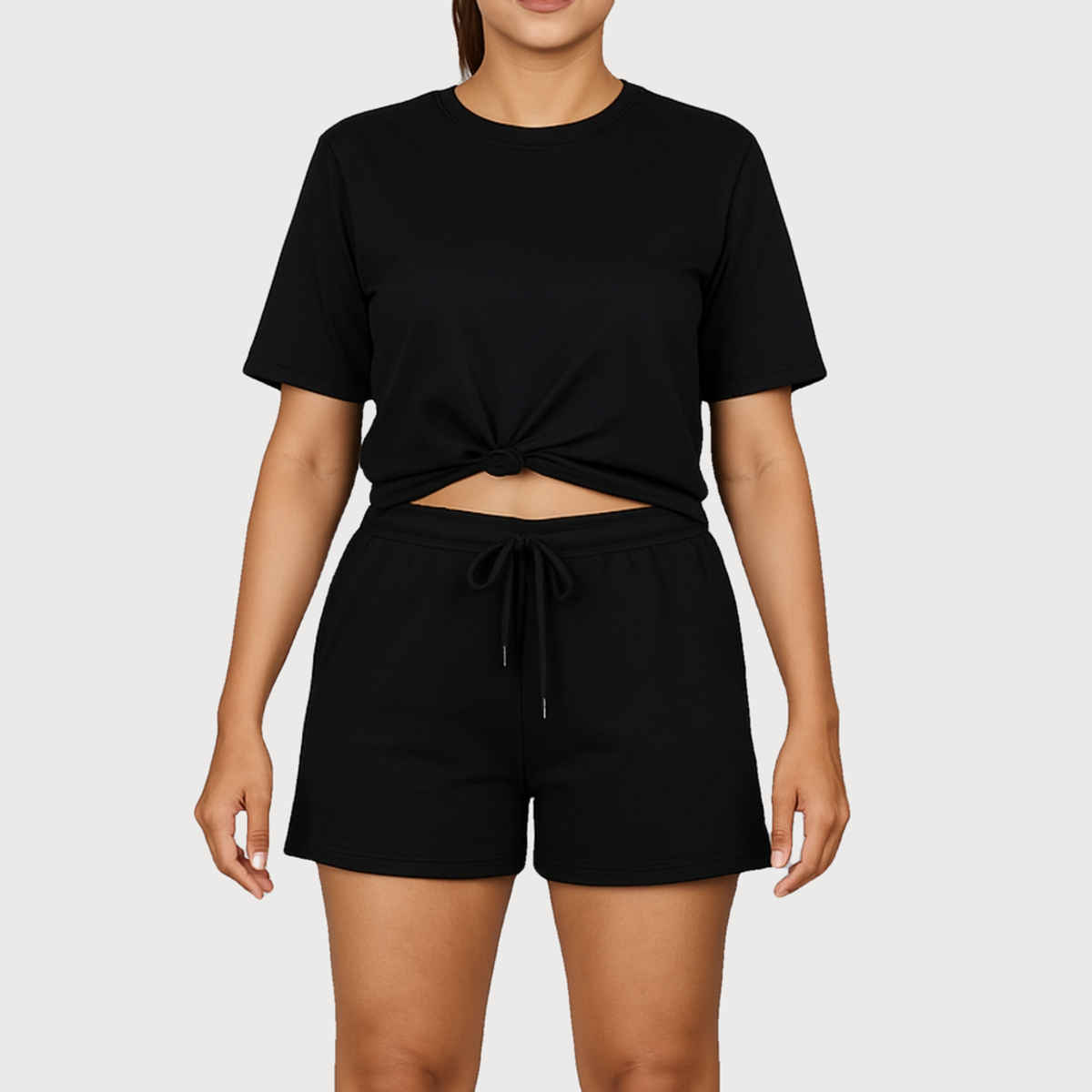 EQL Women's Pure Cotton Shorts | Jet Black - M