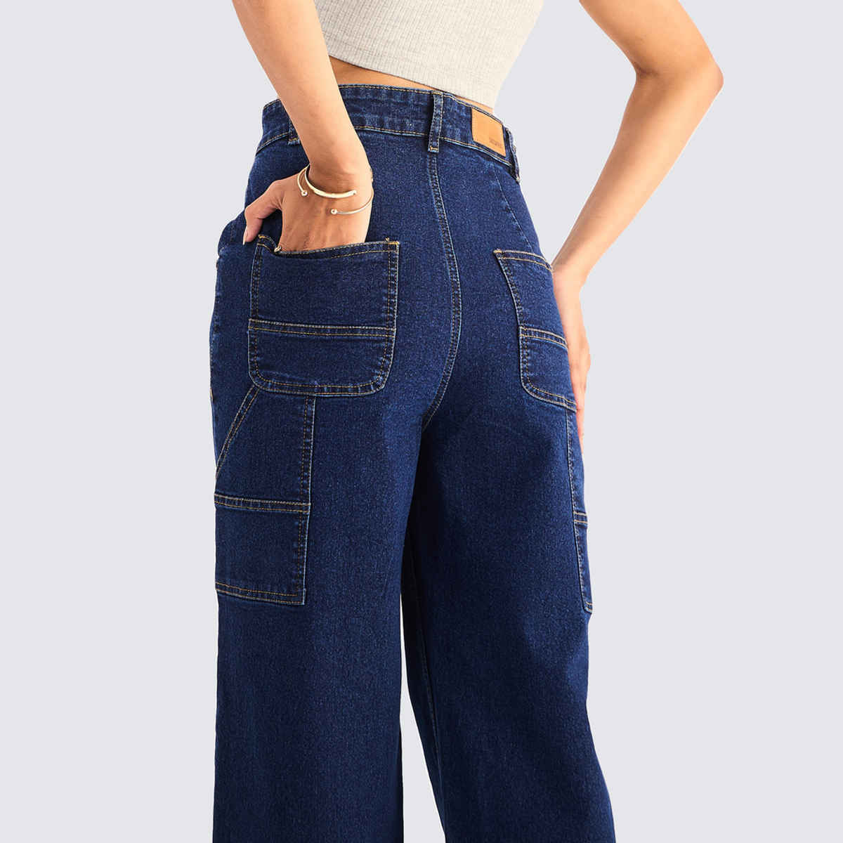 Buy SASSAFRAS BASICS Women's Blast High Waist Back Pocket Jeans - 32 ...