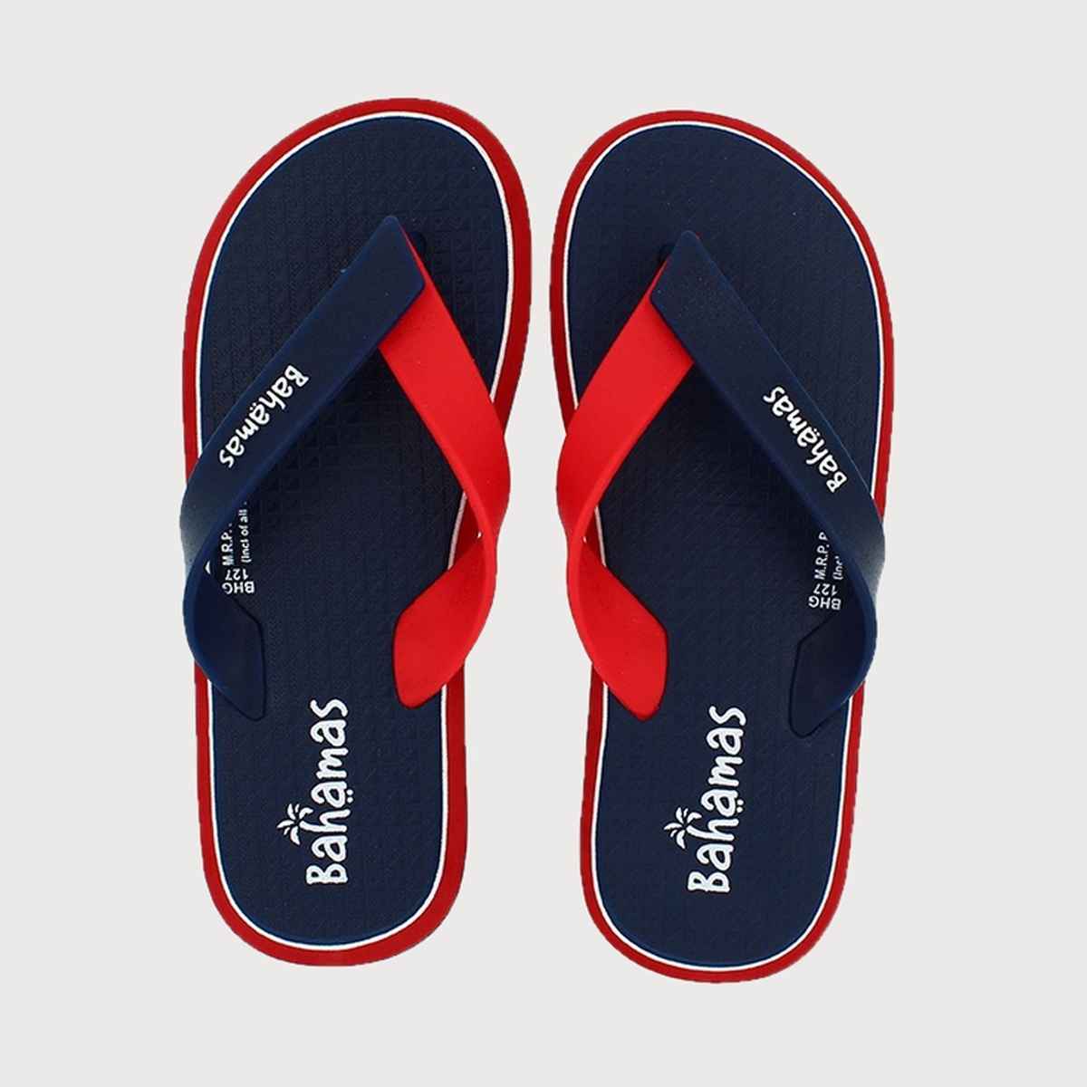 Bahamas Slippers BHG-127 Navy Blue Red For Men | 10 UK