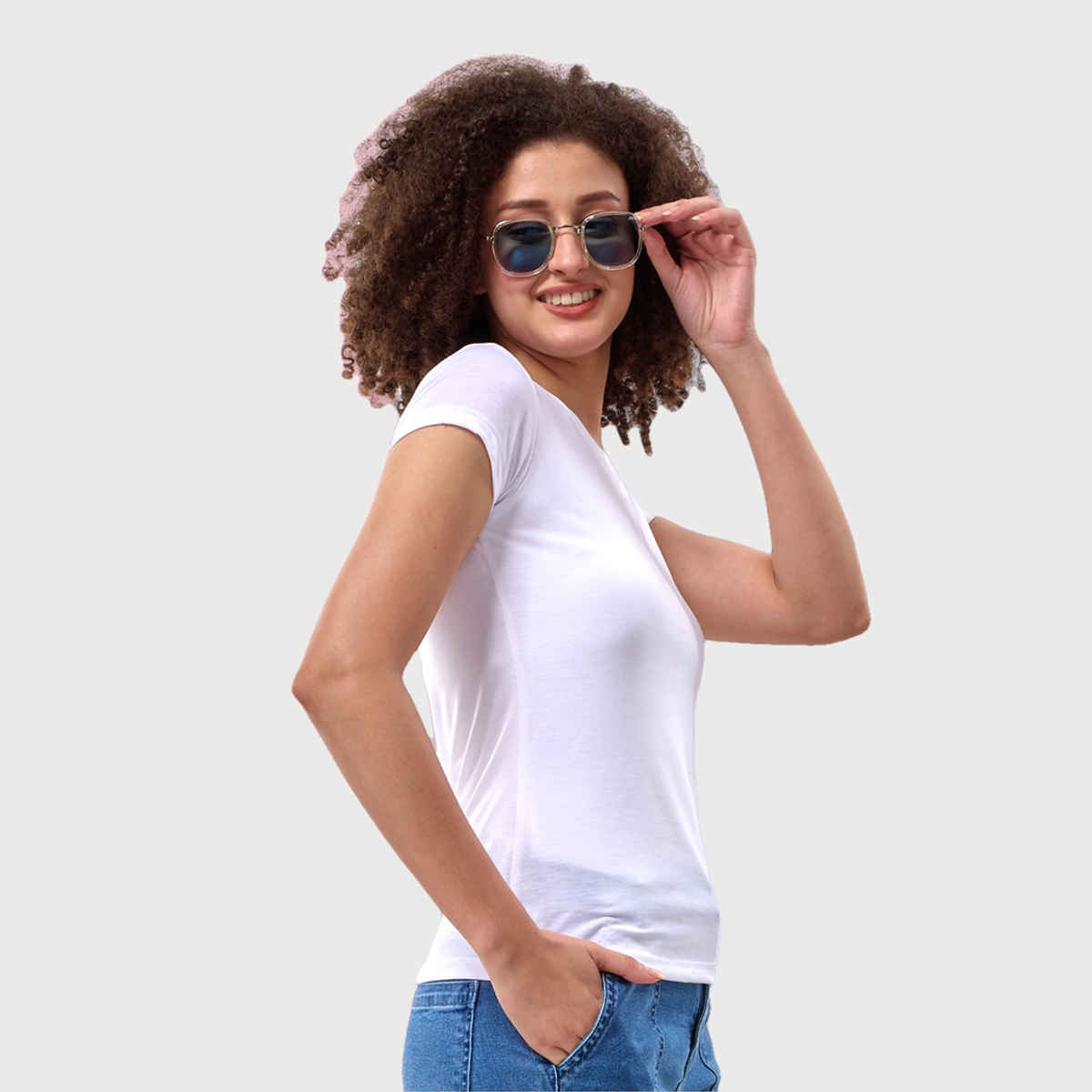 Lux Nitro Women's Round Neck T-shirt | White - M