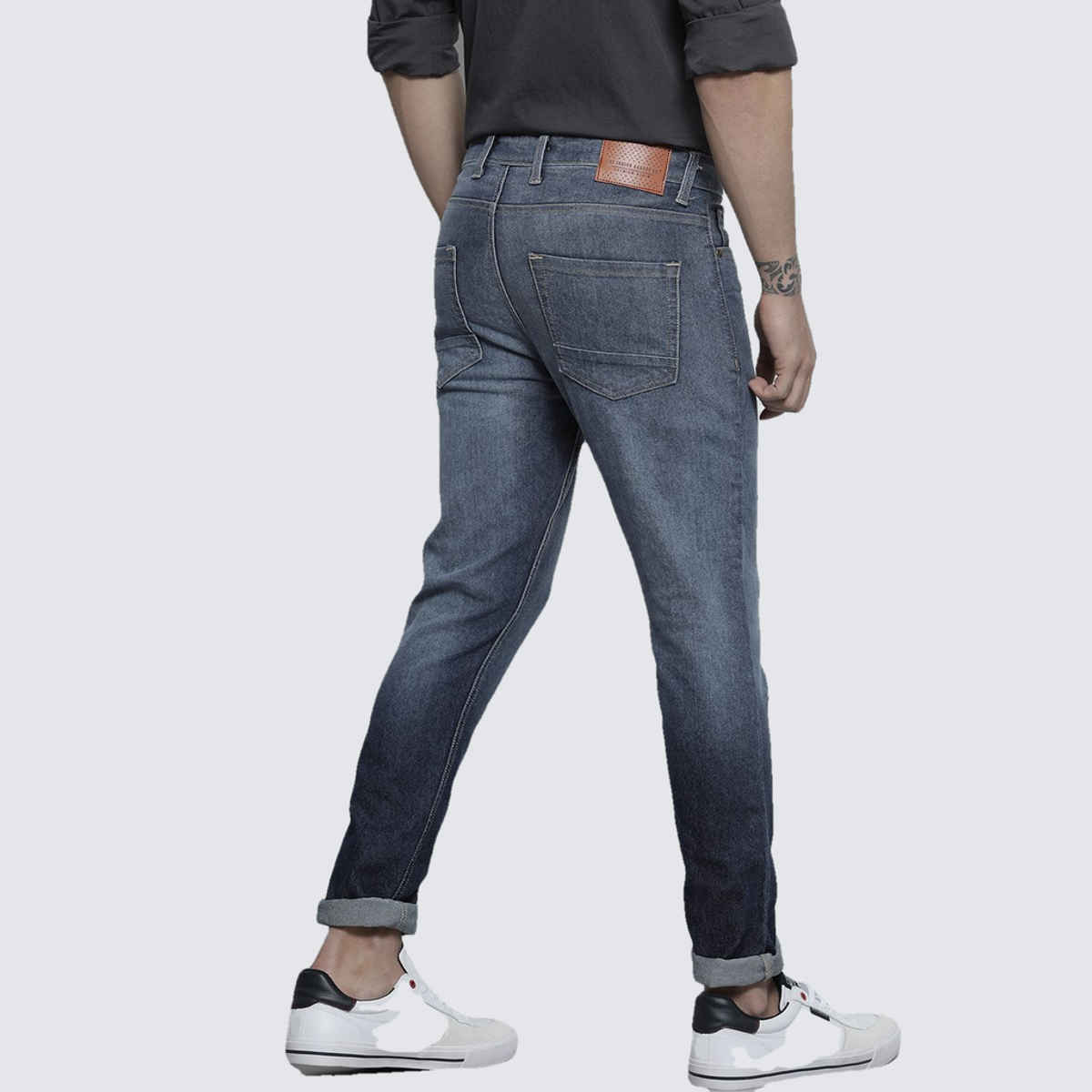 The Indian Garage Co Men's Slim Fit Colourblocked Casual Jeans | Blue - 30