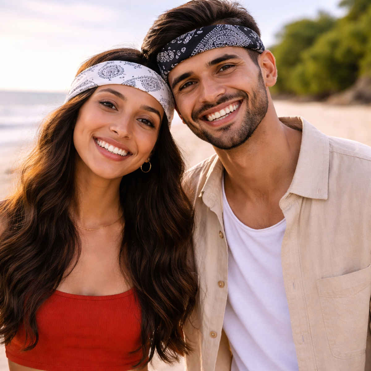 Royal Mart Unisex Cotton Bandana | Black and White - One Size