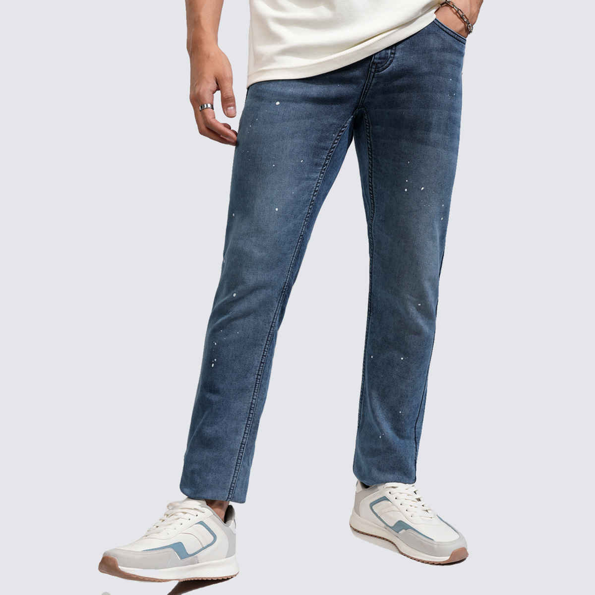 Highlander Men's Tapered Fit Jeans | Grey - 32