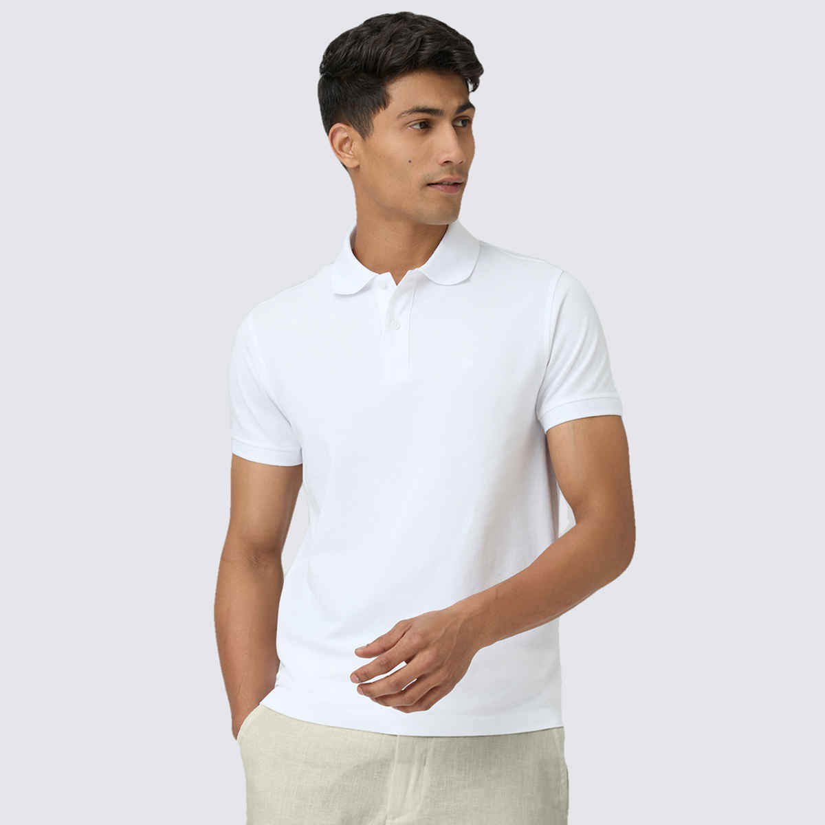 XYXX Nova Polo T-shirt - Polar White | Super Combed Cotton | XL