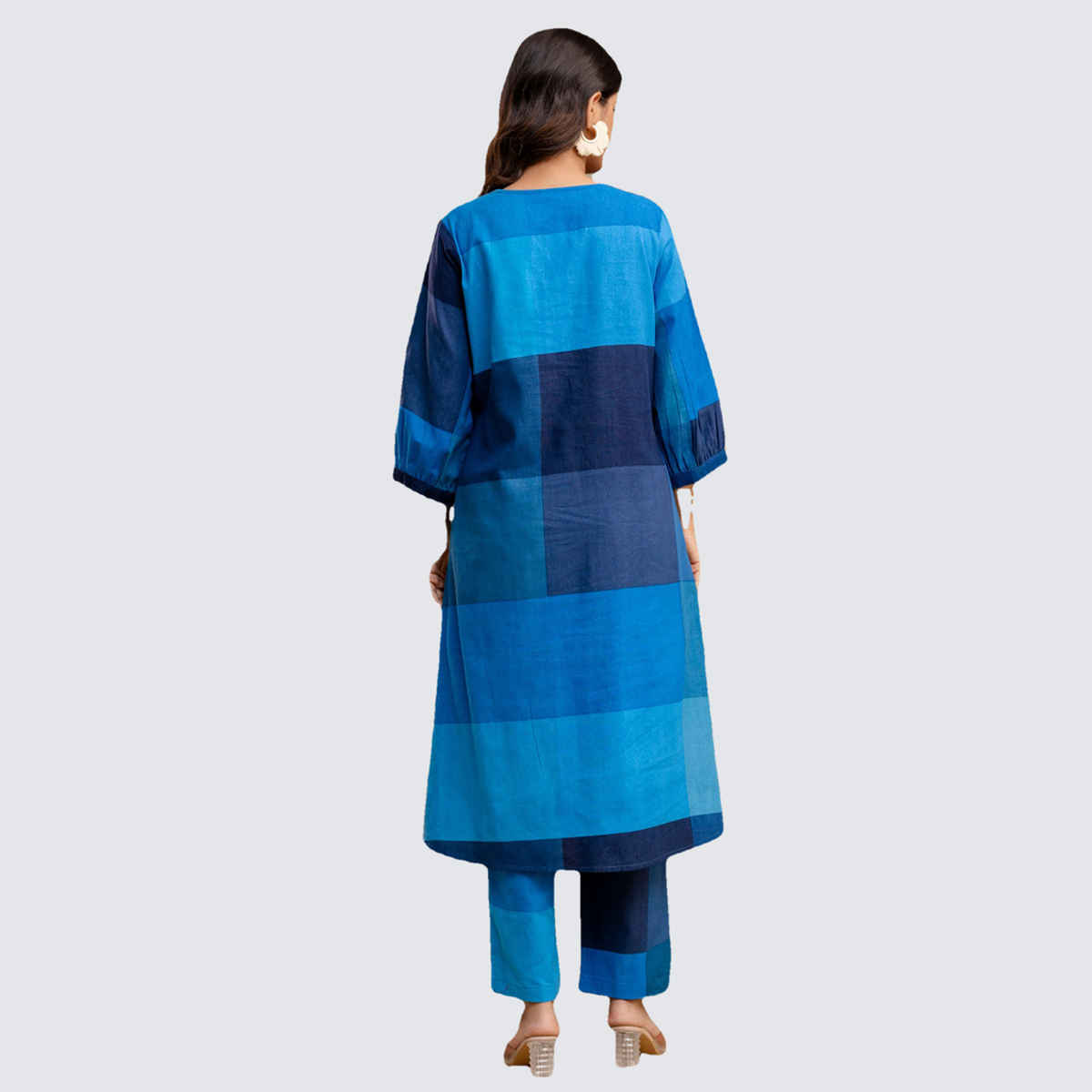 INDO ERA Women's Printed A-Line Kurta Pant Set | KS0ML11713 | Multicolour - S