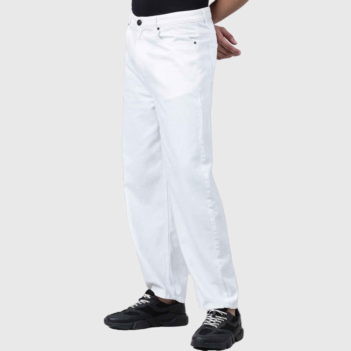 Bene Kleed Men's Baggy Fit Jeans | White 32
