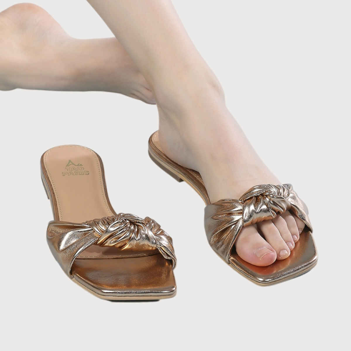 Tao Paris Open toe Flats Women's Rose Gold | UK9