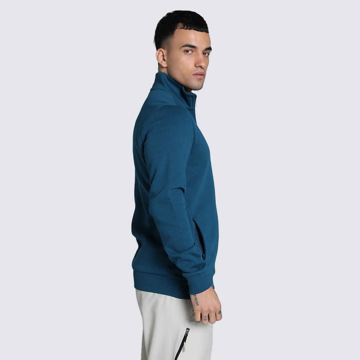 Puma Men's Slim Fit Zippered Sweat Jacket | Blue | M
