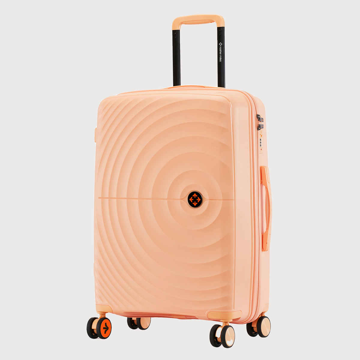 Nasher Miles Seattle Check-In Hard Side Polypropylene- 24 Inch - 65 cm Trolley Bag- Peach