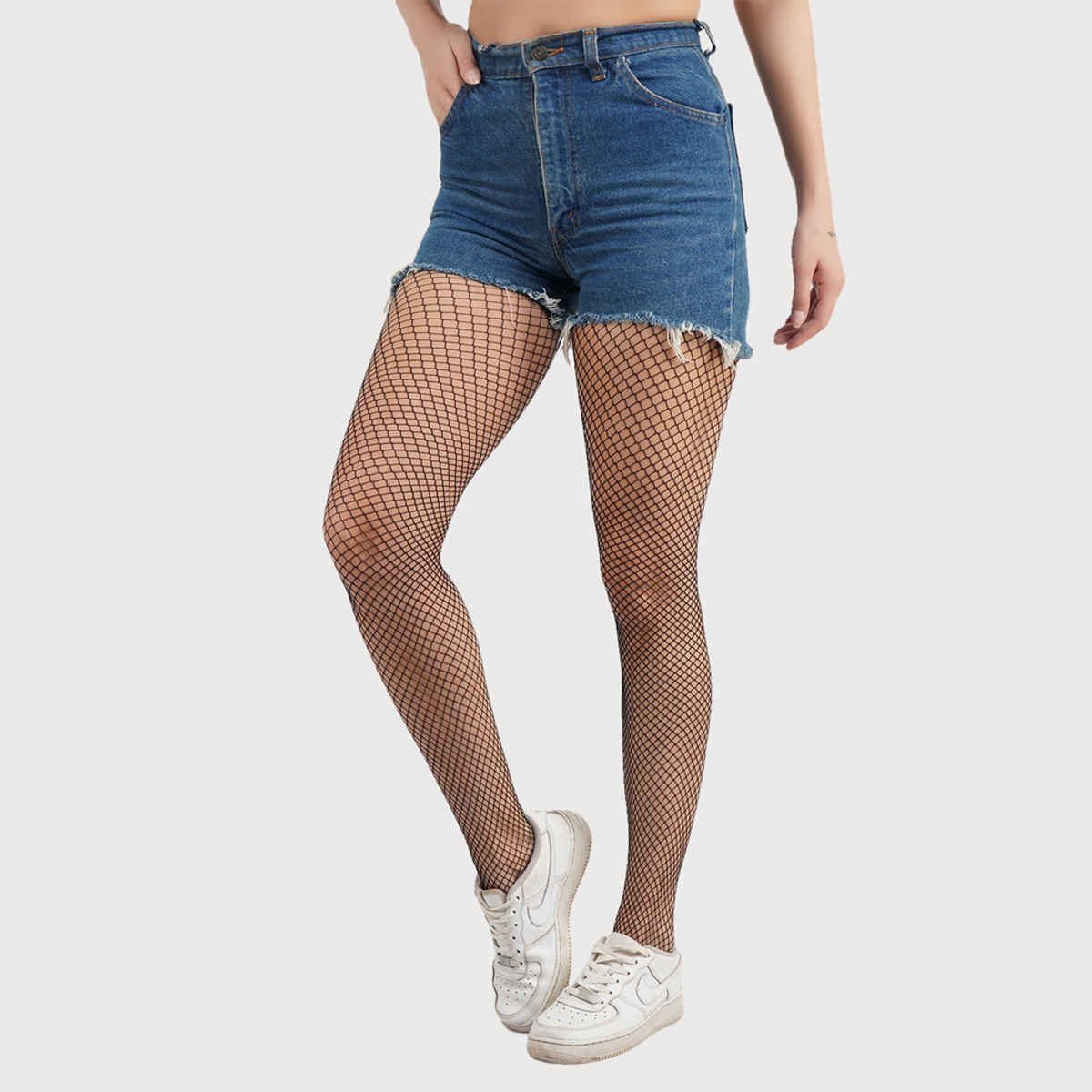 Secrets By ZeroKaata Black Sheer Fishnet Pantyhose Stockings