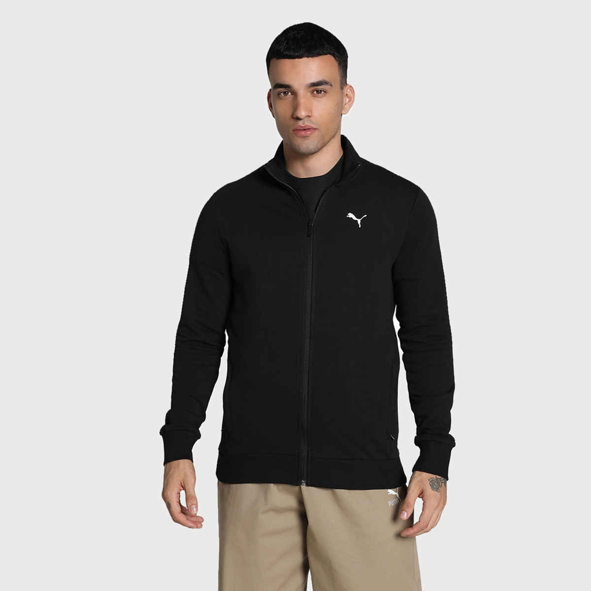 Puma Men's Zippered Slim Fit Sweat Jacket | Black | L