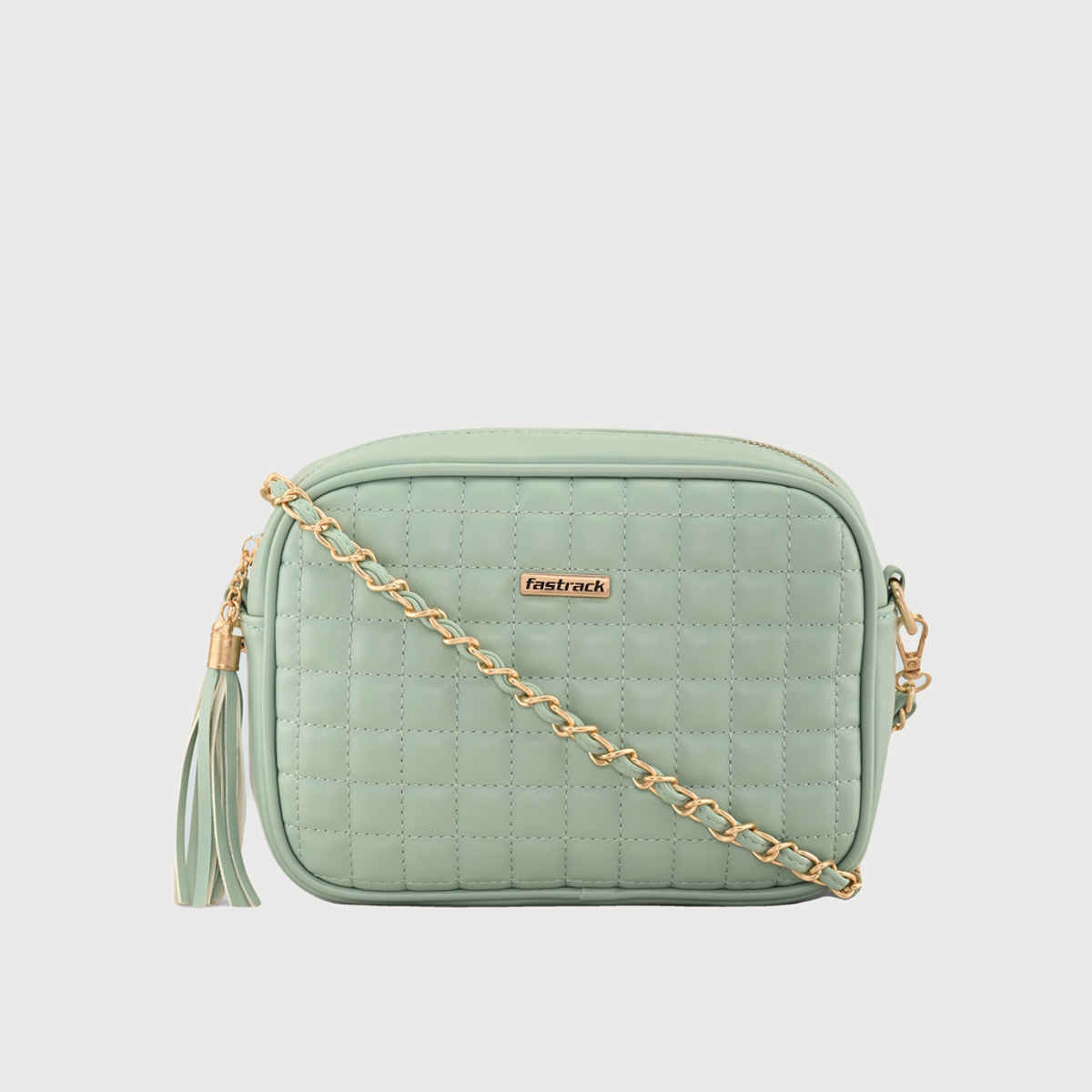 Fastrack Women's Quilted Structured Sling Bag | Khaki