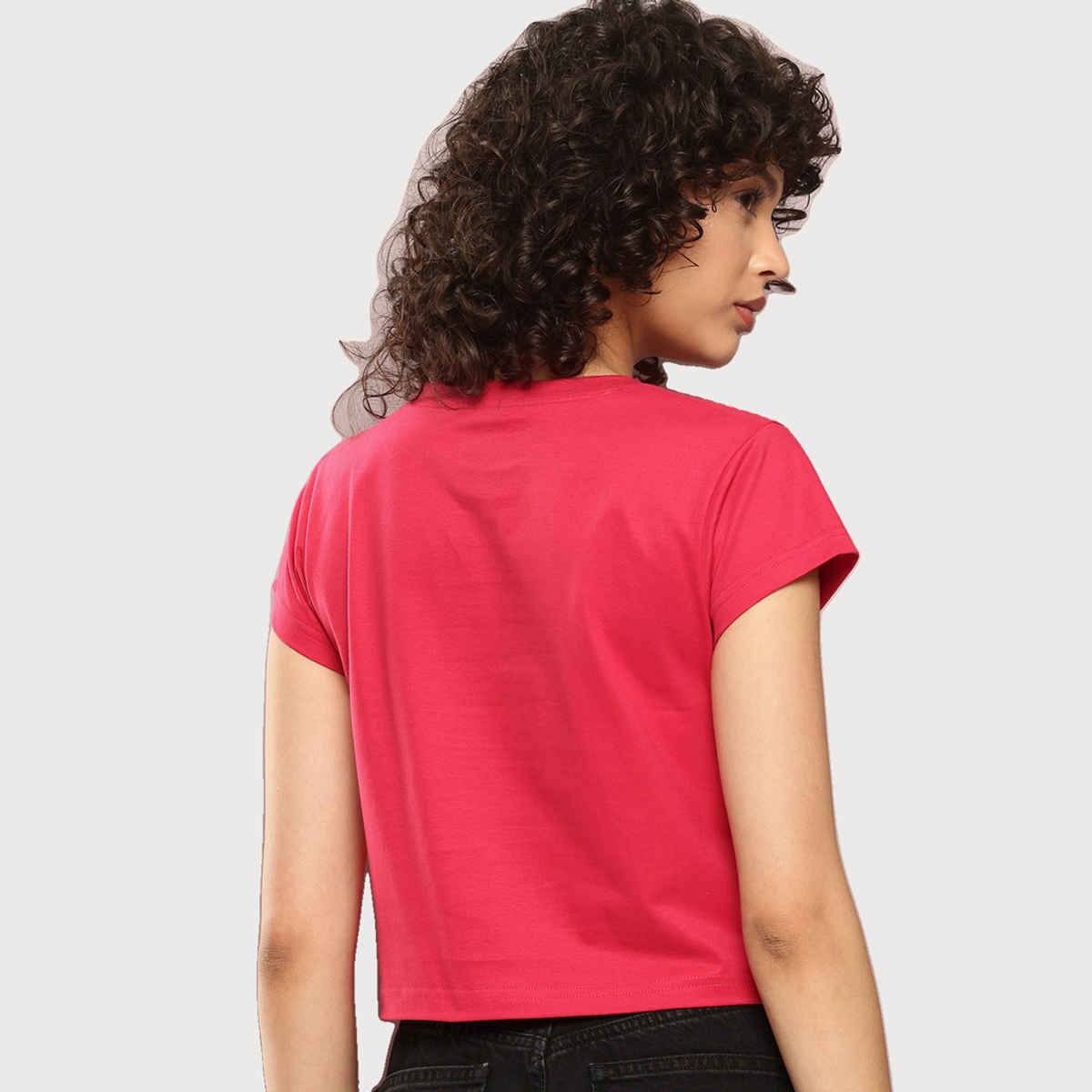 Dillinger Women's Regular Cropped Short Sleeve Printed T-shirt | Pink - S