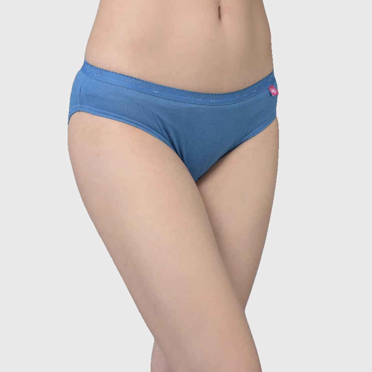 Dollar Missy Women's Combed Cotton Solid Outer Elasticated Bikini Panty | Pack Of 2 Assorted - M