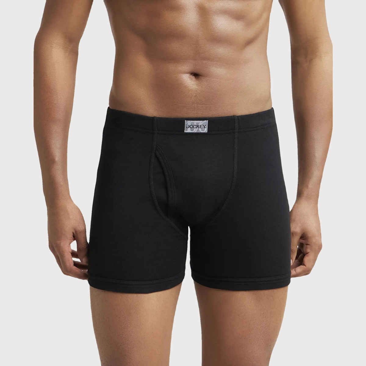 Jockey 8008 Men's Super Combed Cotton Underwear Boxer Brief | Ultrasoft Durable Waistband | Black - M