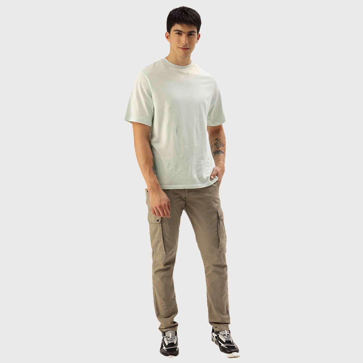 IVOC Men's Slim Fit Cargo Trousers | Brown 32