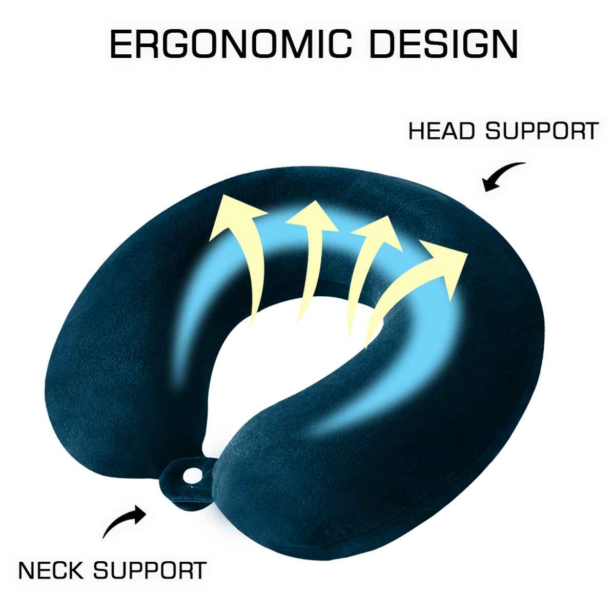 Billebon Unisex Memory Foam Travel Neck Pillow | Navy Blue - One Size