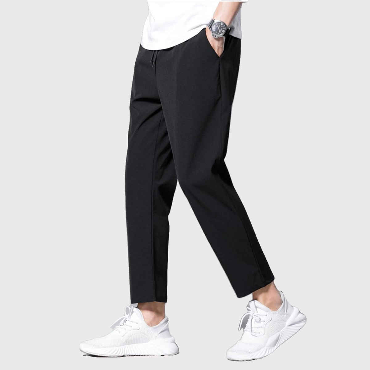 GCYX Men's Track Pant | 60% Cotton 40% Polyester Comfortable Wear | Black - L
