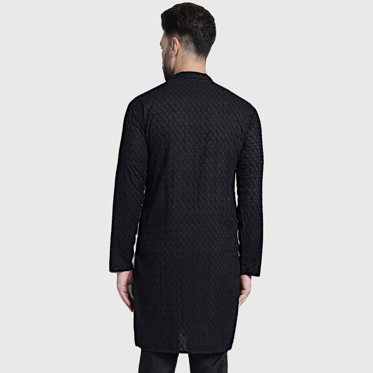 Jompers Men's Kurta | Ko 561 | Black - XXL