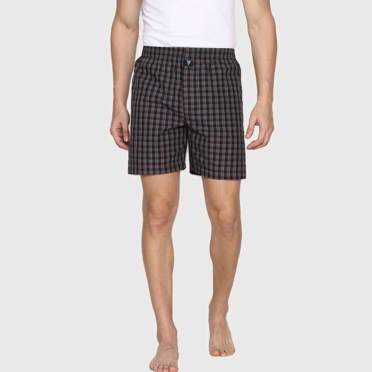Van Heusen Apparel Men Combed Cotton Assorted Checkered Boxer Shorts | M | Pack Of 2