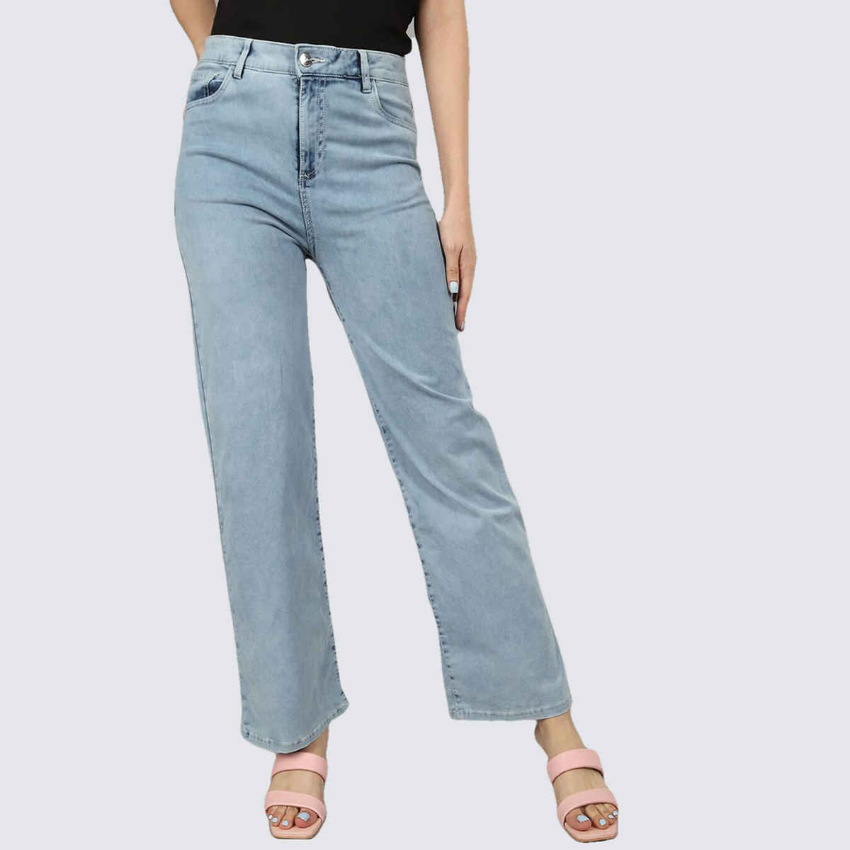 Freehand Women's Casual Wide Leg Jeans | Blue - 32