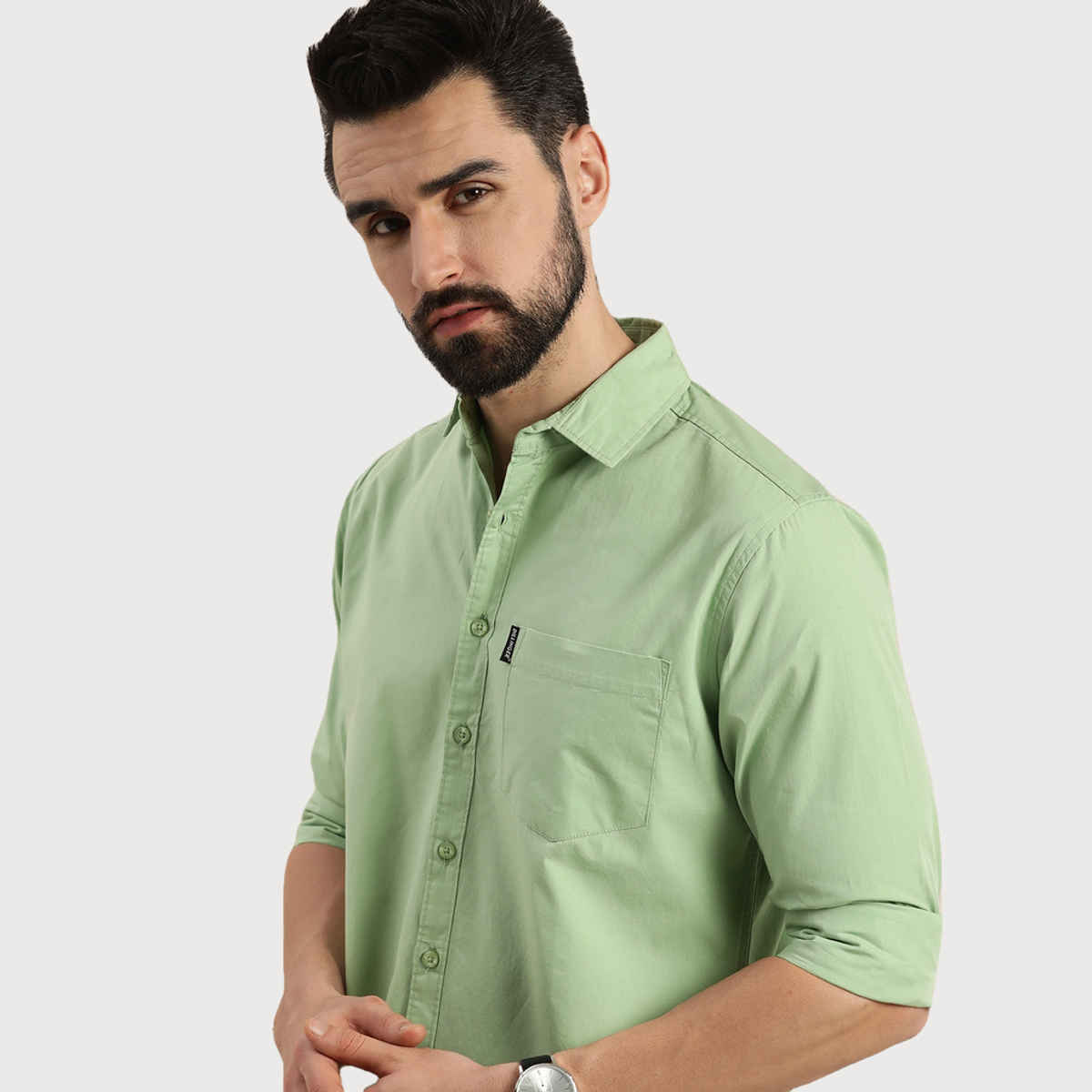Dillinger Men's Shirt | DLMSRT001PGRN | Pista Green - L
