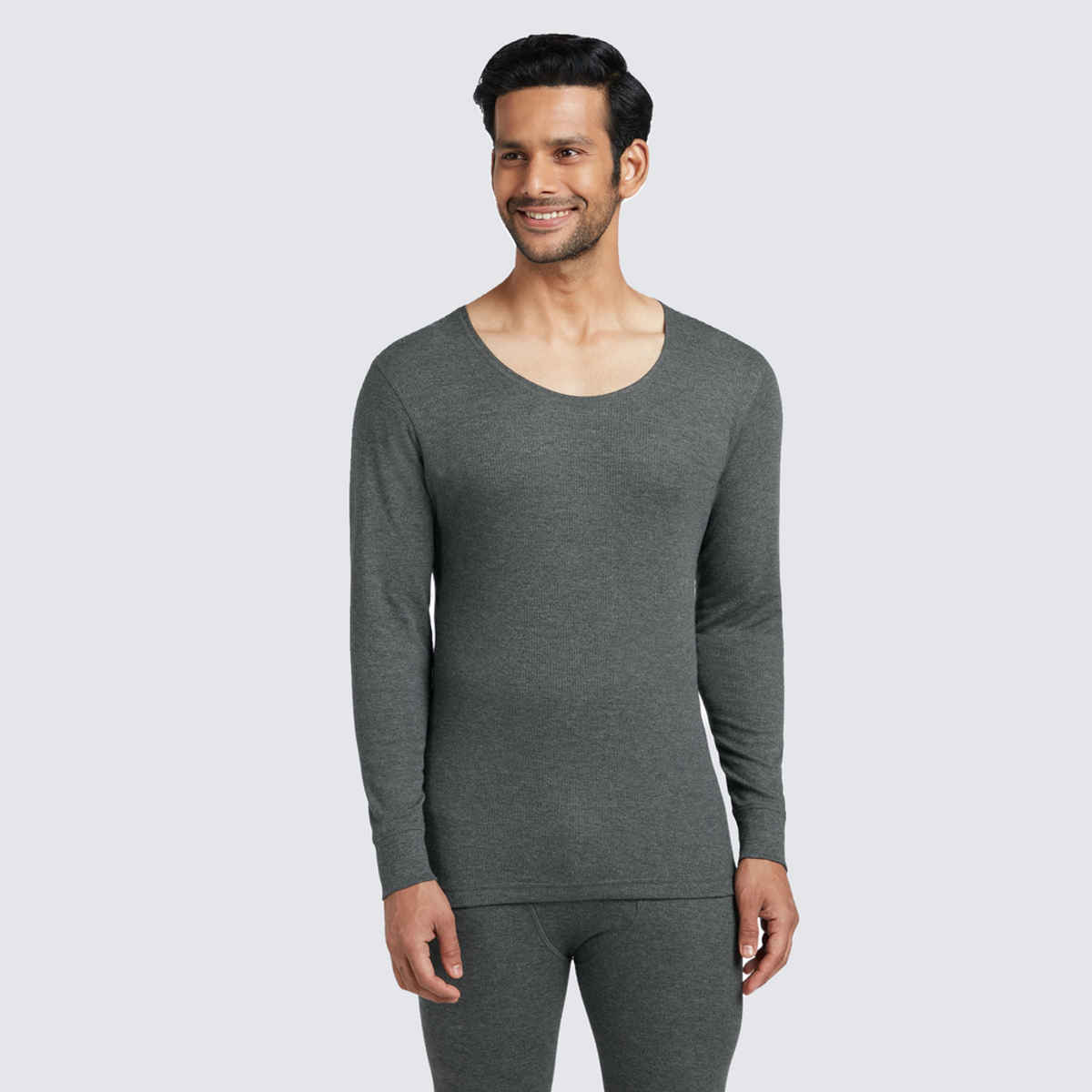 XYXX Men's Alpine Full Sleeve Thermal Tops, Charcoal Grey| M