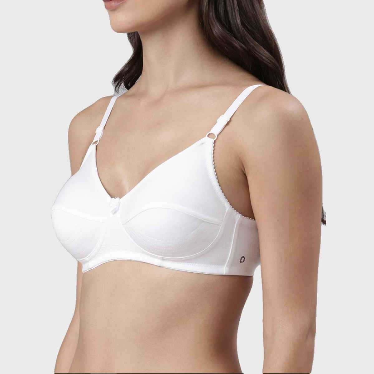 Dollar Missy Women's Cotton Wire-Free Uplift Support Bra | White - 36C