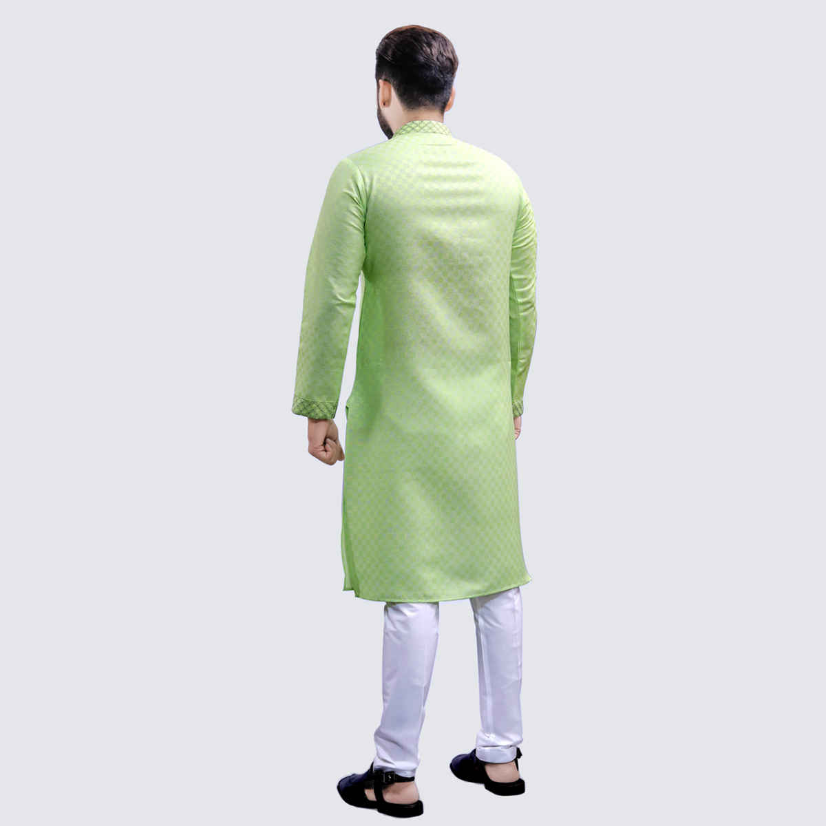 Tibra Collection Men Straight Kurta - Green | Designer | Cotton Blend | XXL
