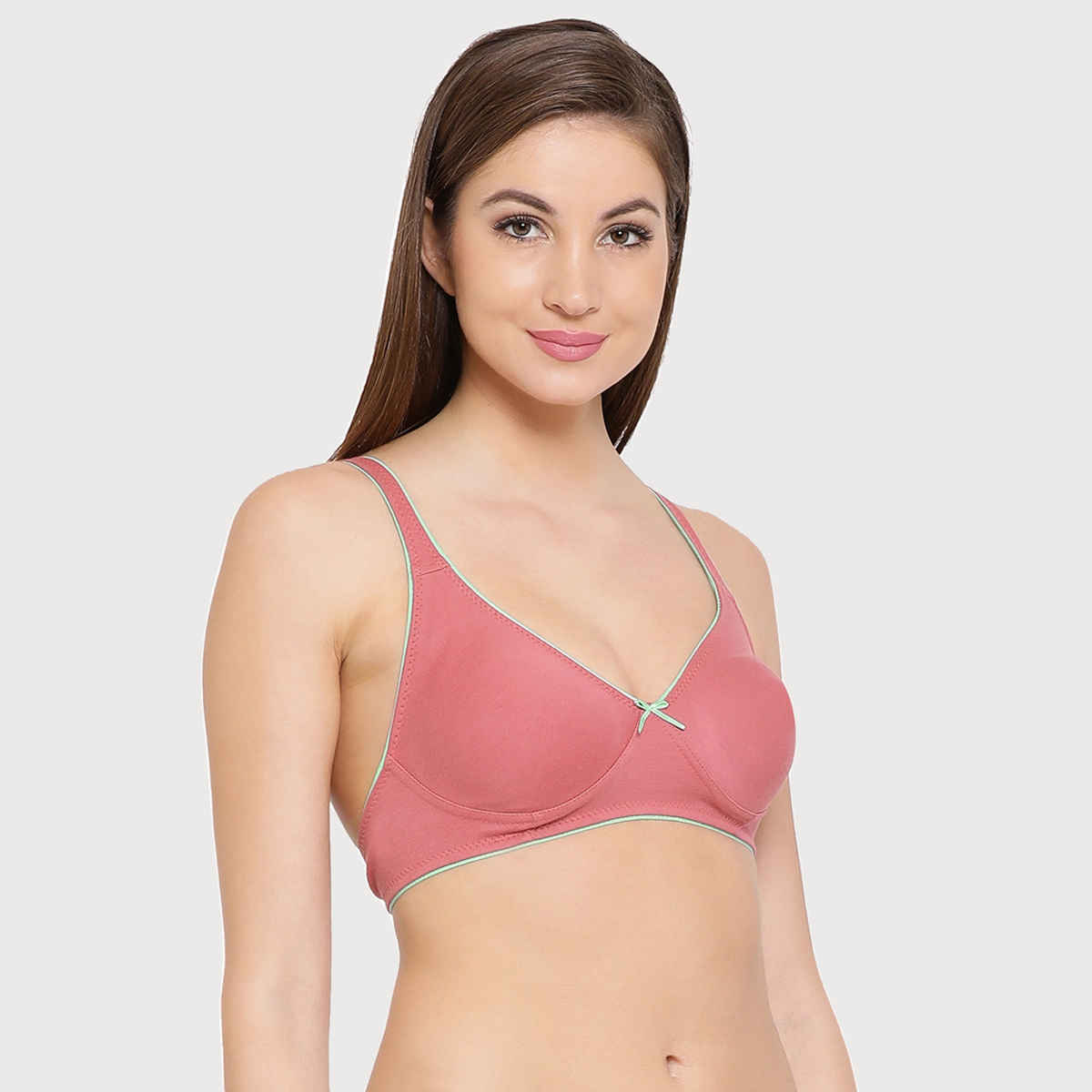 Clovia Women Non-Wired T-Shirt Bra With Layered Cups In Pink | 34C