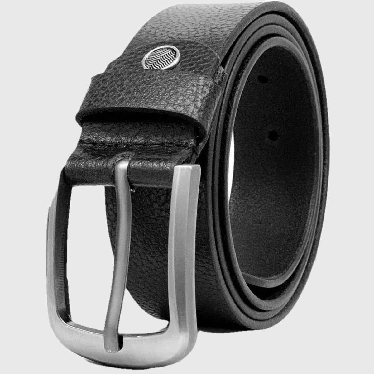 Kaezri Genuine Leather Black Patterned Belt for Men | Lckata - 38