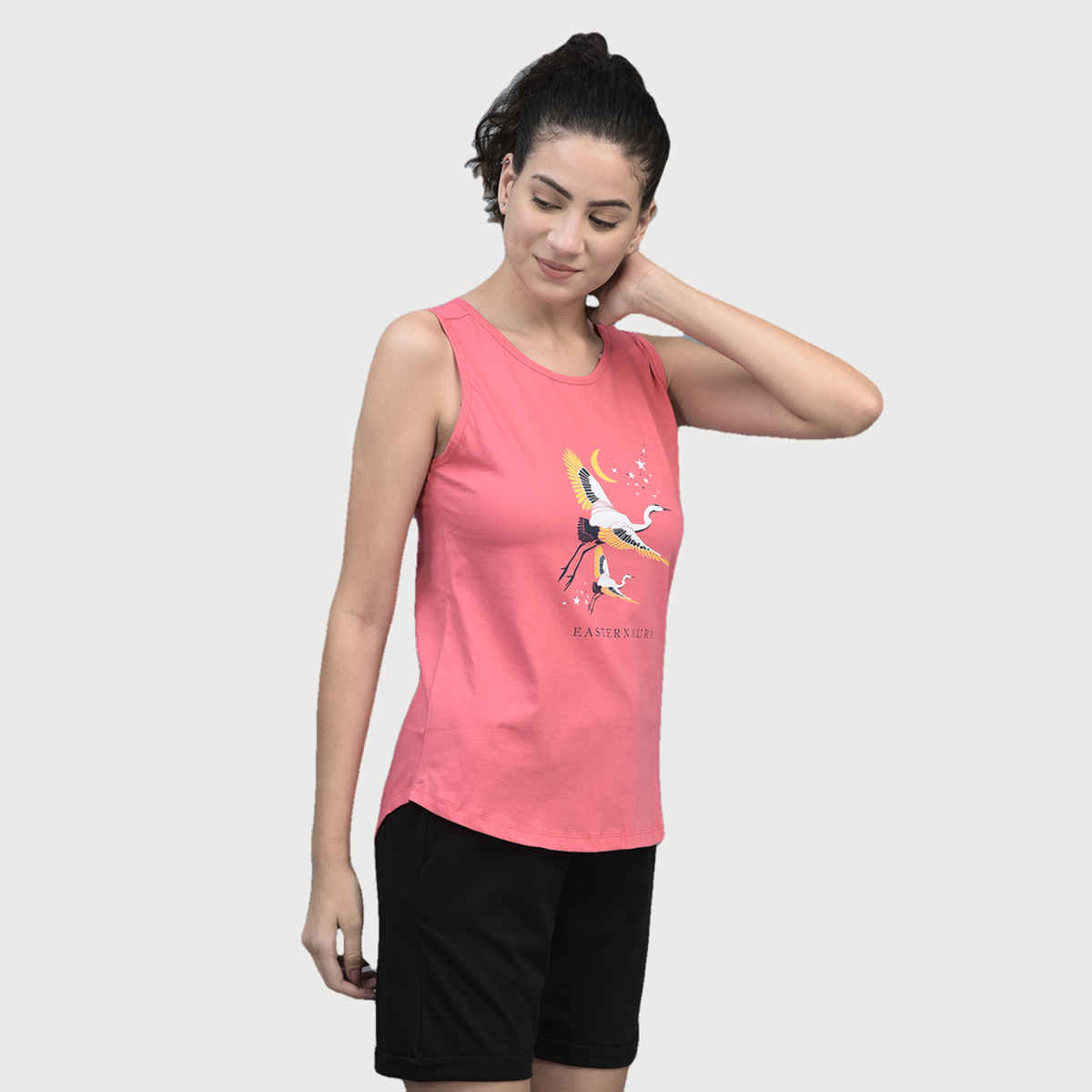 Dollar Women's Printed Premium Cotton Tank Top | Pink | L