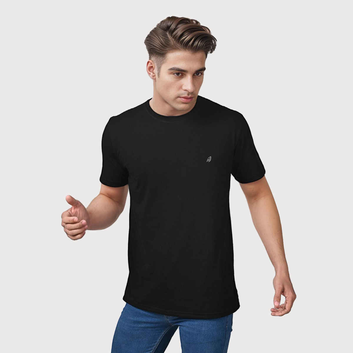 Lux Nitro Men's Round Neck T-shirt | Black - XXL